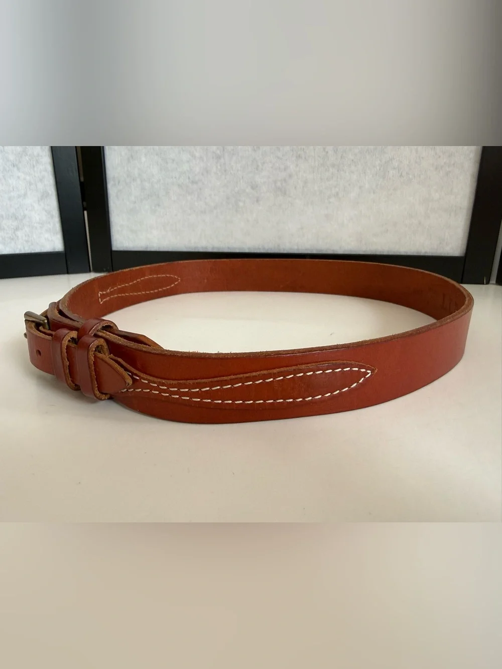Vintage L.L.Bean Brown Leather Ranger Belt USA Made Size 30